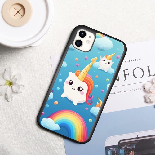 Hard Case narwhals rainbow horn adorable For iPhone 6 7 8 Plus XS XR SE - Picture 20 of 25