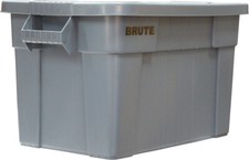 Rubbermaid BRUTE Tote with Lid - 75.5L Grey | Heavy-Duty Storage Bin, Stackable