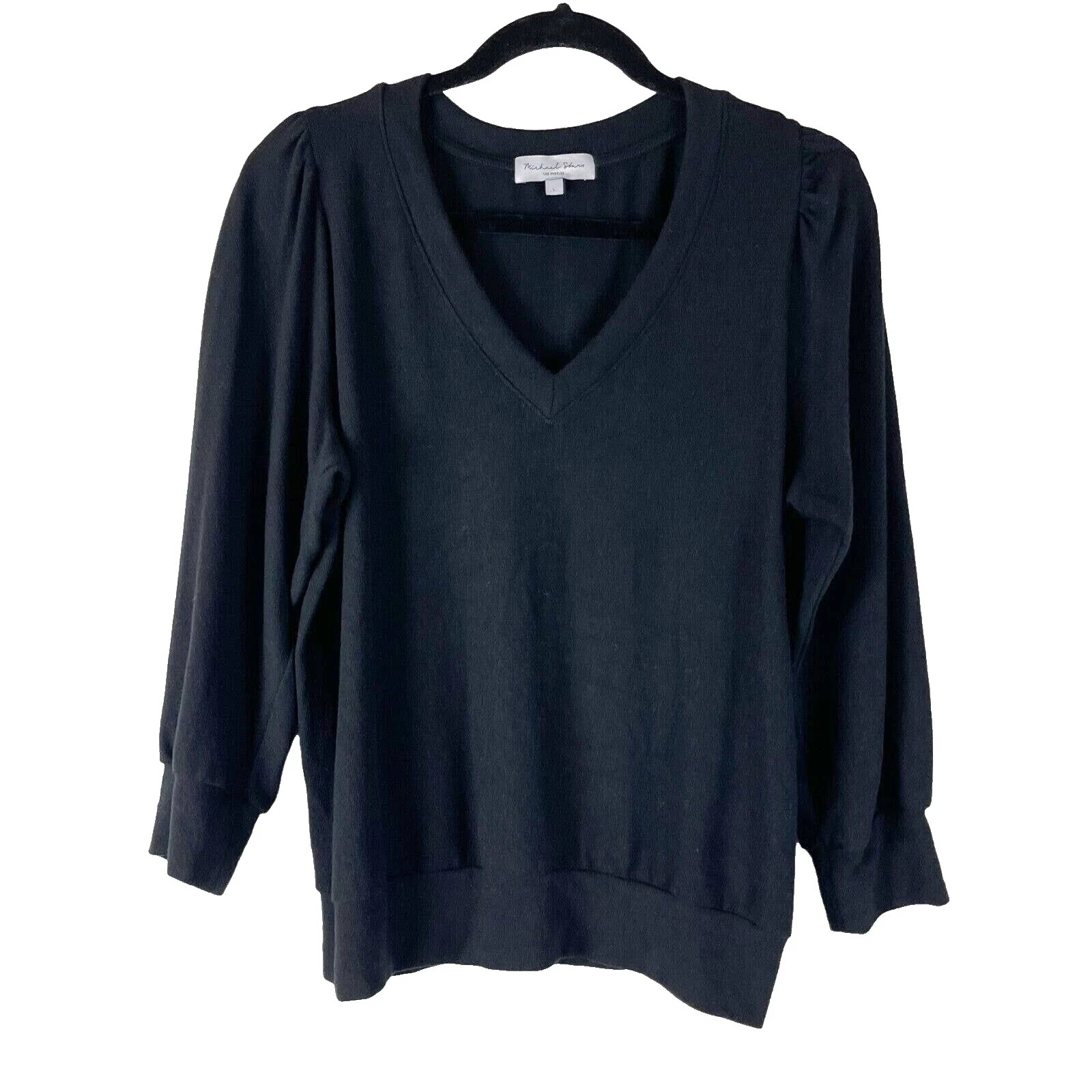 Suéteres sólido negro Michael Stars para mujeres