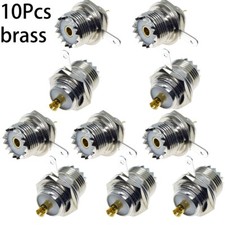 10X SO-239 Female UHF Jack Round Solder Chassis Mount Bulkhead RF Coax Connector