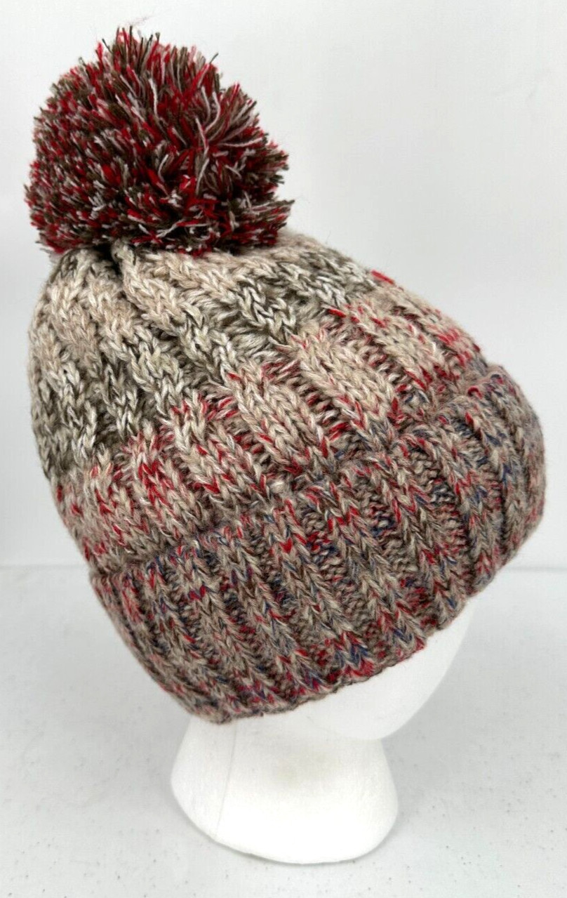 C.C Exclusives Womens Tossle Yarn Pompom Hat One Size Multicolor Tribal Knit