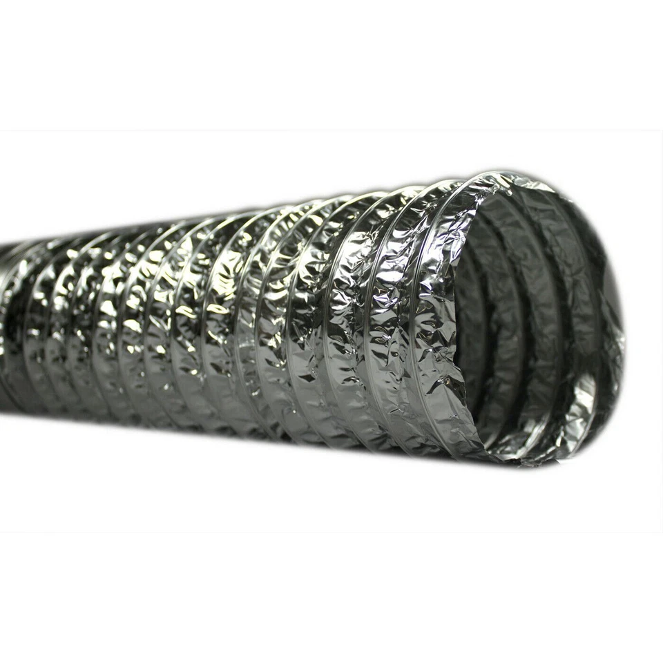 VORTEX Canalizzazione Alluminio Flessibile Idroponica 5 10 Metri Foglio Ventilazione 4" 5" 6" 8" 10" 12"