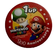 Universal Studios Hollywood Super Nintendo World 1st Anniversary Button NEW