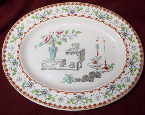 Old Antique EARLY Copeland Spode Canton SERVING PLATTER + 2 SHELL BOWLS - Picture 9 of 12