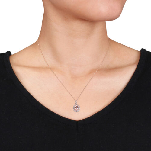 Amour 14K Rose Gold Multi-Gemstone & Diamond Accent Pendant Chain & Earrings Set - Picture 4 of 6