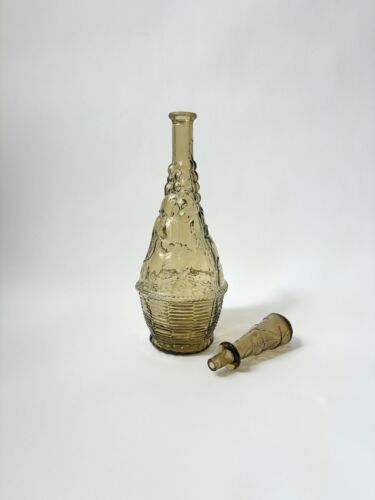 Empoli Ultra Tall Yellow Fruit & Grapes Midcentury Glass Genie Bottle - Picture 4 of 10