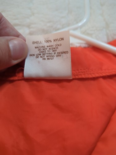 VTG Auburn Sportswear Security Nylon Snap Front Windbreaker Jacket Orange USA - Picture 4 of 13