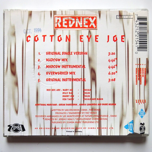 REDNEX : COTTON EYE JOE (12" REMIX) ♦ CD MAXI ♦ - Picture 2 of 2