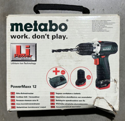 Metabo PowerMaxx 12 Akku Bohrschrauber 1x 12V 1,5Ah + Lader LC40 + Koffer