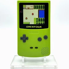 Nintendo Game Boy Color GBC Backlit IPS Mod Console System Lime Kiwi Green Shell