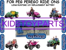 LONGER RUN TIME REPLACEMENT BATTERY PEG PEREGO 12V CARS, QUADS, TRUCKS, TRACTORS
