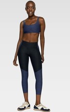 Outdoor Voices Warmup Cropped Two-Tone Leggings Womens Small Blue