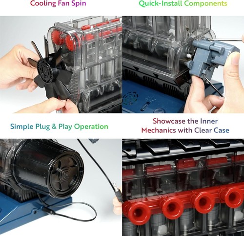 STEM Inline 6 Engine Model Kit - Create a Working Mini Engine | Fun for Families - Picture 6 of 10