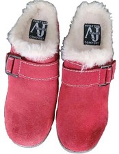 AJ VALENCI RED WEDGE SLIP ON BOOT STYLE COMFY SHOES SIZE 7.5 8 SEE MEASUREMENT