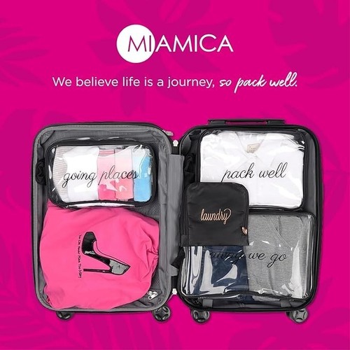 Miamica Set of Two Foldable Travel Laundry Bags BL Olive with Drawstring Closure - Picture 9 of 9