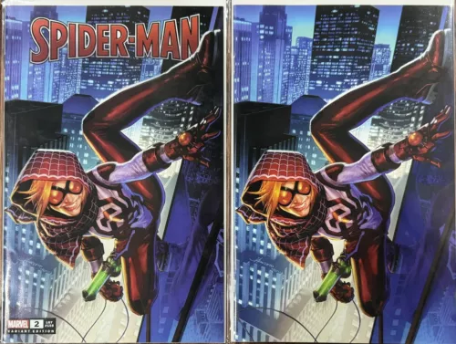 SPIDER-MAN #2 JAY ANACLETO VIRGIN + TRADE DRESS VARIANT COVER SET 2022