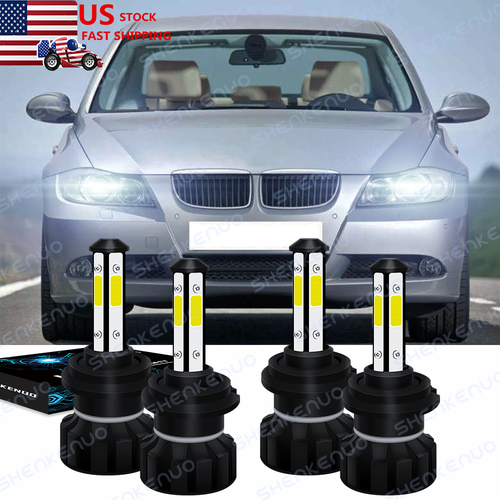 Fit For BMW 335xi 328xi 2007-2008 LED Headlight Bulb Hi+Low Beam 6000K White Kit - Bild 1 von 12