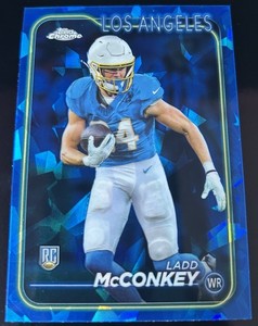 2024 Topps Chrome Sapphire Football Ladd McConkey RC #212 Chargers Rookie