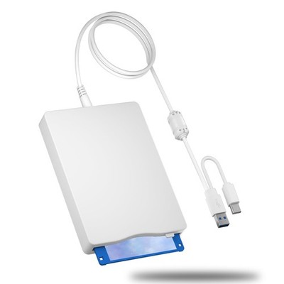 USB Floppy Drive, 3.5'' External & Type-C 8 inch, Drive-White 