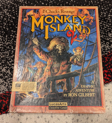 Monkey Island 2: LeChuck's Revenge (PC, 1991) BIG BOX 3.5'' Discs READ DESCRIPT
