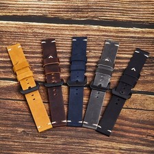 18/20/22/24/26mm Genuine Leather Watch Strap Band Watchband Smart Bracelet NEW