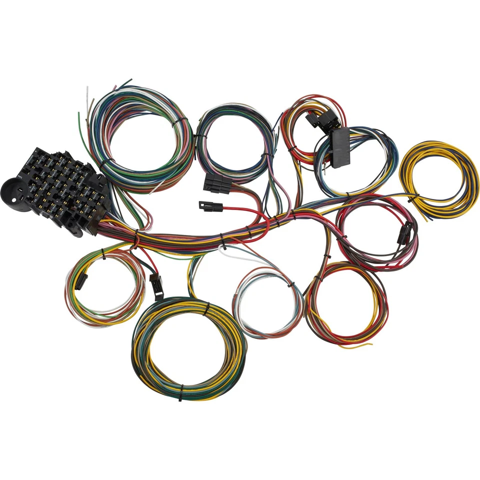 Speedway 22 Circuit Universal Street Rod Wiring Harness w/ Detailed Instructions - Imagen 1 de 4