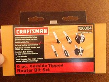 NEW CRAFTSMAN 6-pc. CARBIDE TIPPED ROUTER BIT SET, 926004 - NEVER OPENED