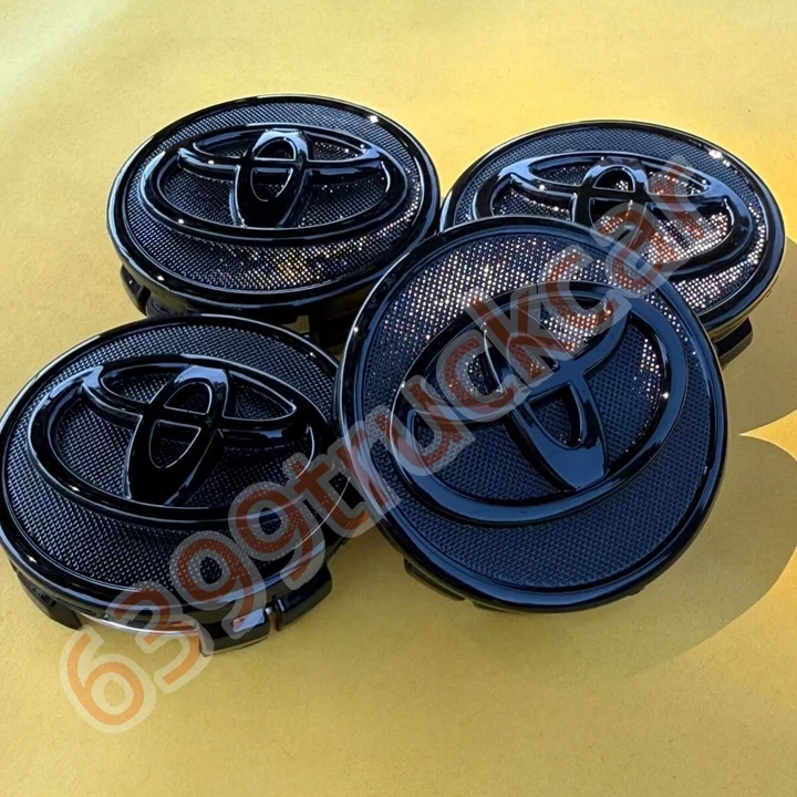 4pcs/set 57mm/2.24in Full Black Wheel Center Caps 42603-02220 Hubcap Clip-On Foto 4 de 4
