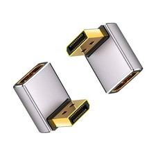 Duttek 8K 90 Degree Display Port 1.4 Adapter 32.4Gbps, 8K/60Hz, Silver
