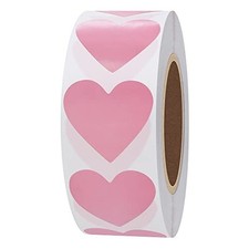 Hybsk Pink Heart Stickers Valentine's Day Crafting Scrapbooking 30mm Adhesive