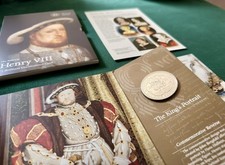 2009 Henry VIII £5 Coin - Royal Mint Five Pounds Sterling, Sealed & Uncirculated