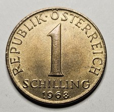 1968 Austria 1 One Schilling - Aluminum Bronze - Austrian - World Coin - Europe