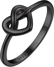 925 Sterling Silver Love Knot Promise Ring High Polish Comfort Fit Band Ring Siz