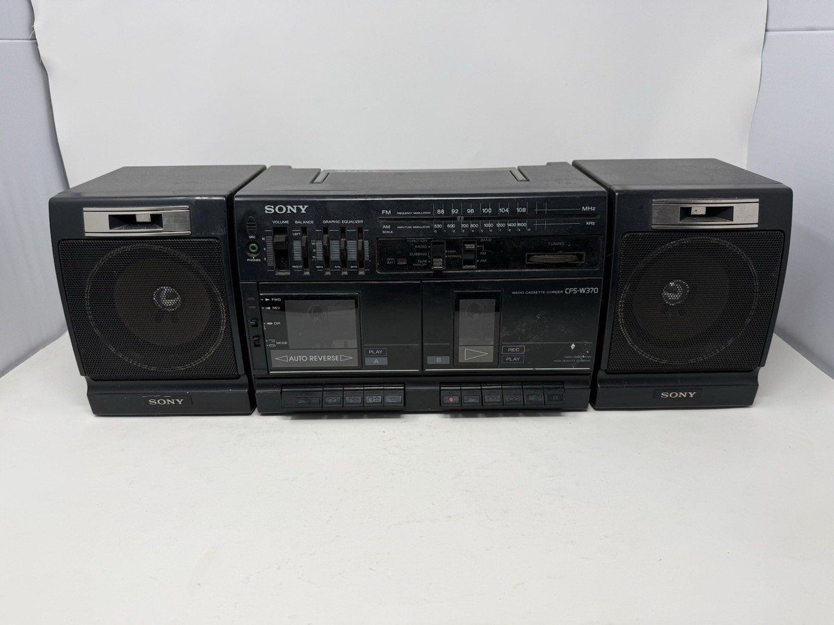Sony CFS-W370 Boombox AM/FM Cassette-Corder Vintage Parts/Repair