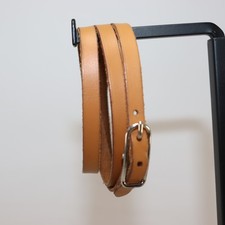 Herm s Paris Double Wrap Leather Bracelet Natural Tan Silver Buckle Minimalist