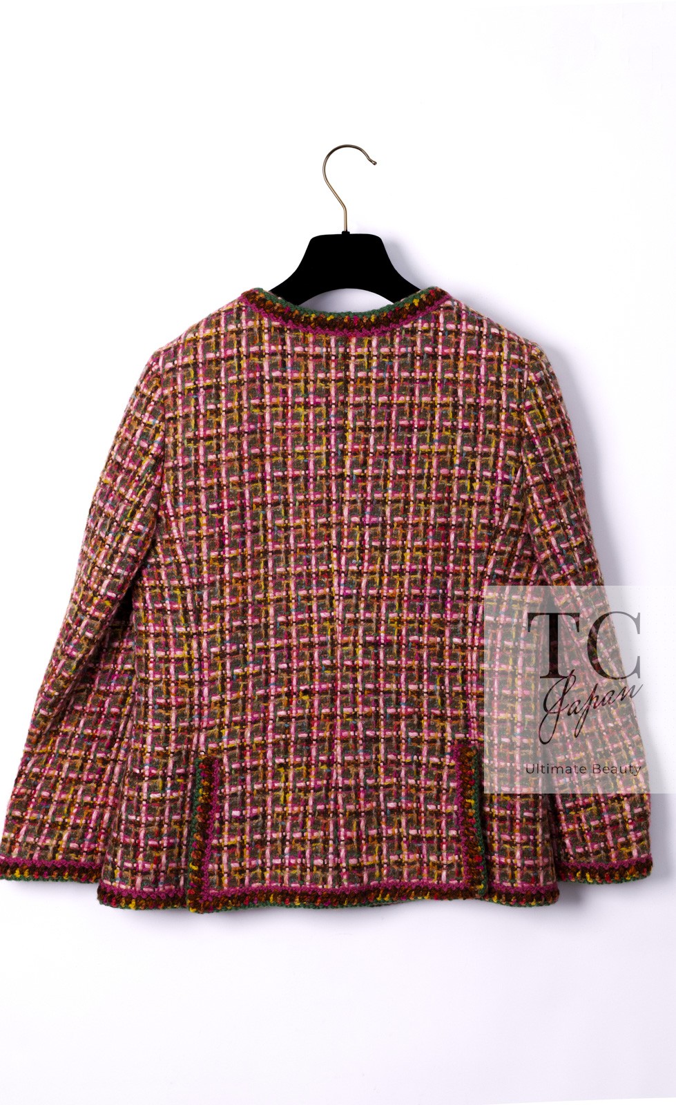CHANEL 01A Vintage Red Pink Orange Multicolor Wool Tweed Jacket KarlLagerfeld 36 image 7