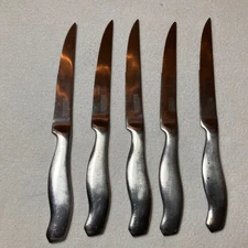 Tools of the Trade Serrated Steak Knives Set of 5 Stainless Steel Dinner Cutlery
