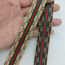 New Auth GUCCI Ribbon 1 In wide X 1 Yard, sell by the yard - Brown 2 Sided Gift
