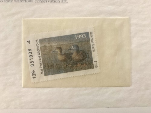 1993 Texas Waterfowl Stamp Print Conservation Edition Signed By Jim Hautman #146 - Bild 4 von 5