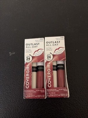 Lot Of 2 CoverGirl Outlast All Day Lip Color 538 Wine To Five Lipstick