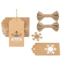 Weihnachten GeschenkanhäNger Braun Jute Schnur Etiketten 100 StüCk 5X10Cm