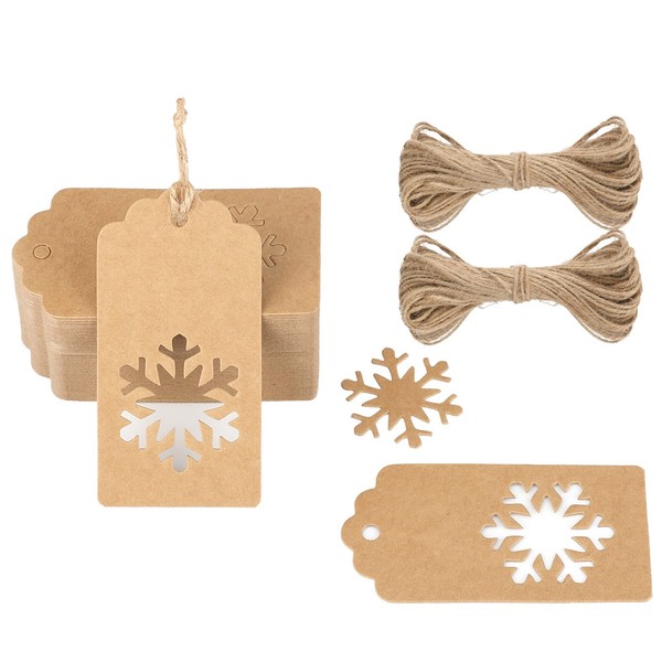 Weihnachten GeschenkanhäNger Braun Jute Schnur Etiketten 100 StüCk 5X10Cm-image