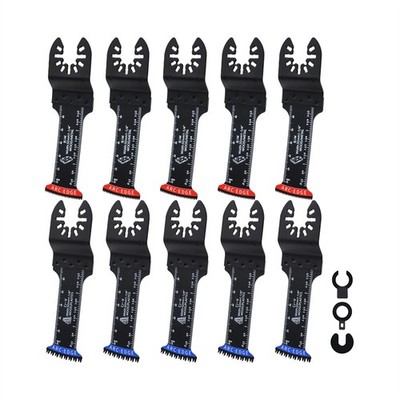 10PCS Metal Wood Universal Oscillating Multitool Quick Release Saw Blades Kit