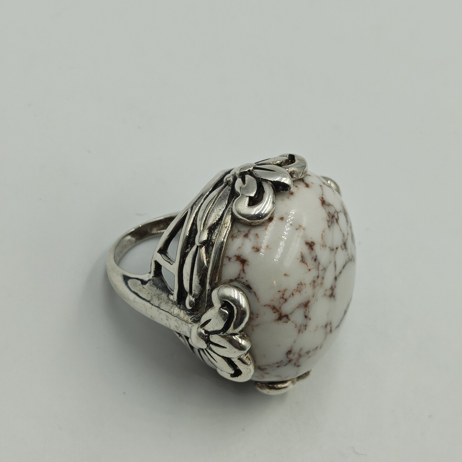 Ross Simons Sterling Silver 925 Large Howlite Cab… - image 3