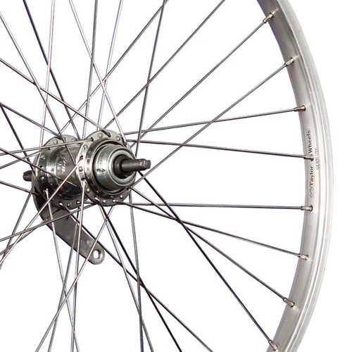 Laufrad 24 Zoll Fahrrad Hinterrad Aluminium Felge Rücktrittbremse 1 Gang silber - Bild 2 von 9