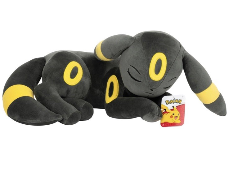 Juguete suave de peluche oficial Pokemon Sleeping Umbreon Jazwares nuevo con etiquetas personalizadas