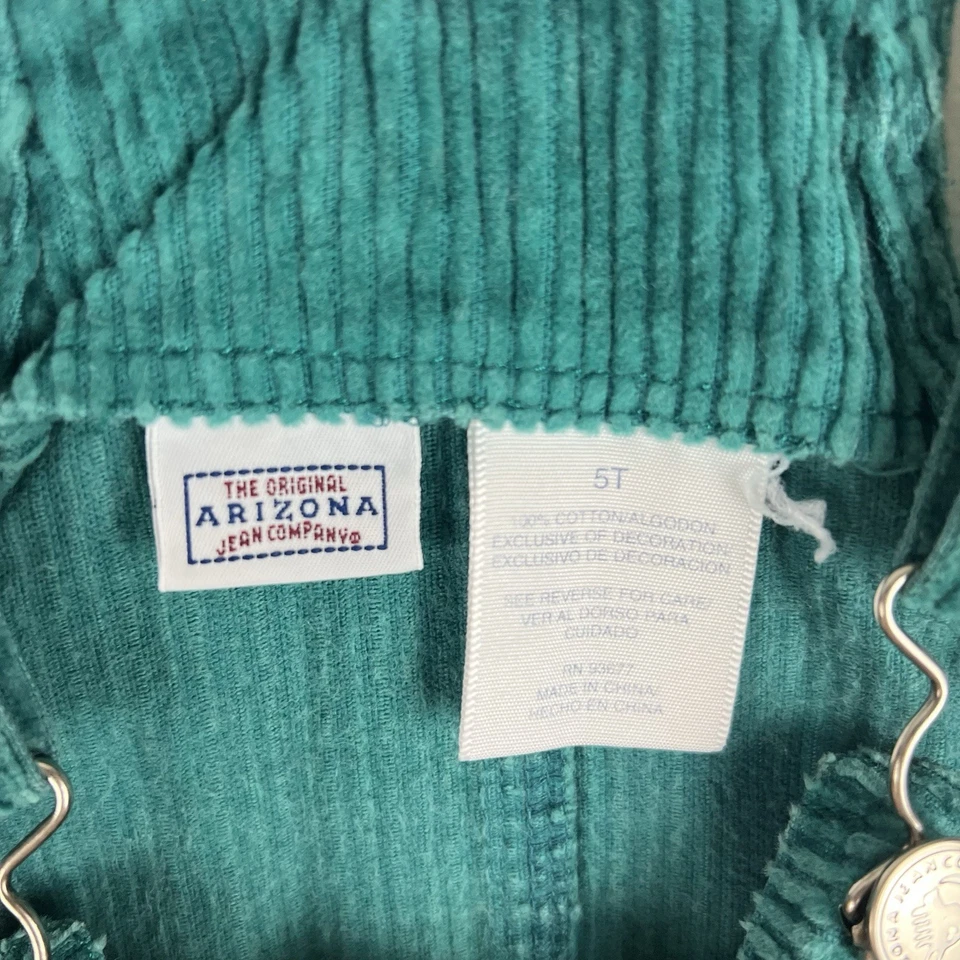 Mono de pana vintage Arizona para niña talla 5 ancho ballena turquesa gatito gato Foto 4 de 4