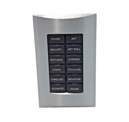 Crestron CNX-B12B Keypad, 12-Buttons (Black) w/ 1-Gang Stainless Steel Faceplate