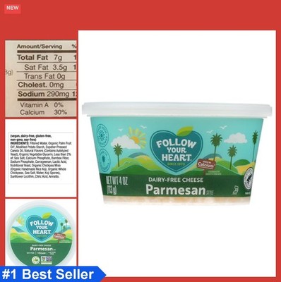 Vegan Parmesan Cheese Shredded Gluten Free Lactose Free 4 Ounce Tub Non GMO