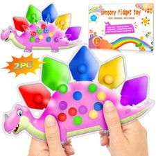 2PC Pink Dinosaur Color Sorting Sensory Toys, Montessori Toys for Toddler Gir...